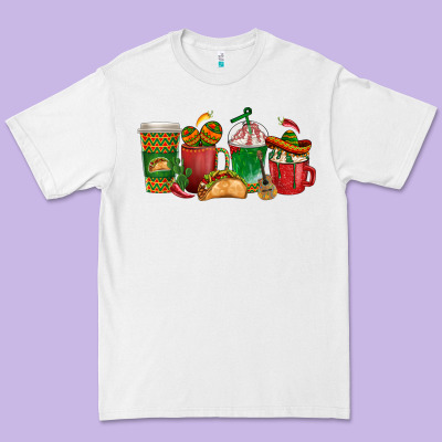 Tacos Coffee Cups Premium Tee Designed By Texasbilliewilder