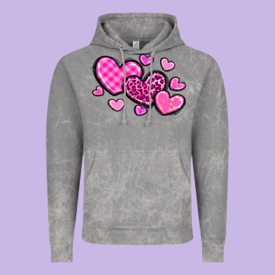 Love Hearts Vintage Hoodie Designed By Oliviacreatesart