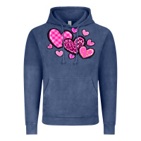 Vintage Denim love hearts Vintage Hoodie - OliviaCreatesArt