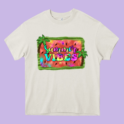 Summer Vibes Watermelon Heavy Core Tee Designed By Jahusdesignshop