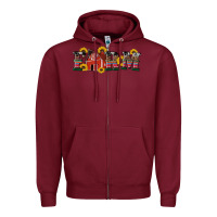 Burgundy western farm Zipper Hoodie - Artiststas