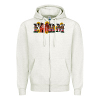 Oatmeal Heather western farm Zipper Hoodie - Artiststas
