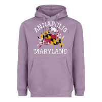 Lavender Annapolis Maryland Crab State Flag Home Travel Vintage Heavyweight Hoodie - longCreatives