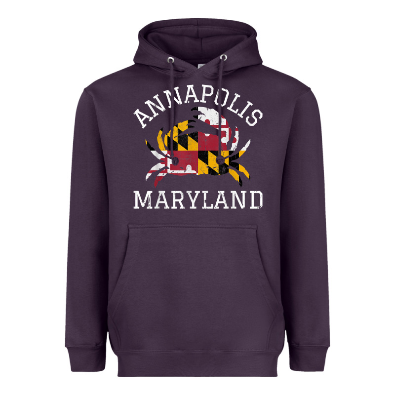 Annapolis Maryland Crab State Flag Home Travel Vintage Heavyweight Hoodie by longCreatives | Teevron