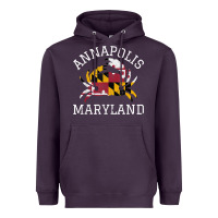 Plum Annapolis Maryland Crab State Flag Home Travel Vintage Heavyweight Hoodie - longCreatives