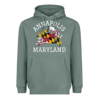 Sage Annapolis Maryland Crab State Flag Home Travel Vintage Heavyweight Hoodie - longCreatives