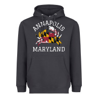 Smoke Annapolis Maryland Crab State Flag Home Travel Vintage Heavyweight Hoodie - longCreatives