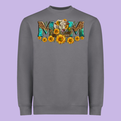 Charolais Cow Mom Heavyweight Sweatshirt Designed By Lillyallendesigns