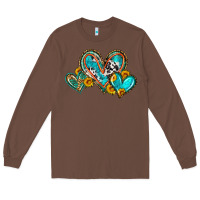 Chestnut western leopard turquoise cowhide hearts olivia Long Sleeve Tee - OliviaCreatesArt