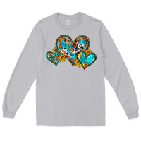 Moon Dust western leopard turquoise cowhide hearts olivia Long Sleeve Tee - OliviaCreatesArt