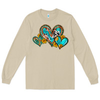 Mushroom western leopard turquoise cowhide hearts olivia Long Sleeve Tee - OliviaCreatesArt