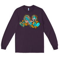 Plum western leopard turquoise cowhide hearts olivia Long Sleeve Tee - OliviaCreatesArt