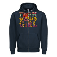Navy western farm girl Zipper Hoodie - Artiststas