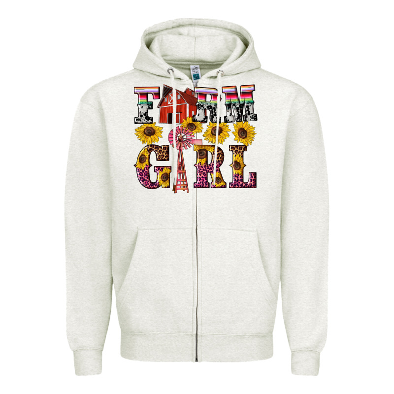 Western Farm Girl Zipper Hoodie by Artiststas | Teevron
