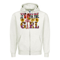 Oatmeal Heather western farm girl Zipper Hoodie - Artiststas