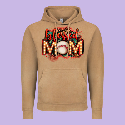 Blessed Baseball Mom Lightbulb Letters Vintage Hoodie Designed By Oliviacreatesart