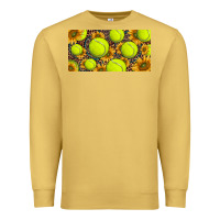 Antique Gold tennis ball with sunflower and racket  licence plato Premium Sweatshirt - BarkalooDesign