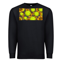 Black tennis ball with sunflower and racket  licence plato Premium Sweatshirt - BarkalooDesign