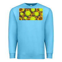 Ocean Blue tennis ball with sunflower and racket  licence plato Premium Sweatshirt - BarkalooDesign