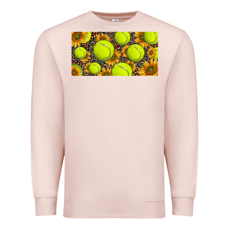 Tennis Ball With Sunflower And Racket  Licence Plato Premium Sweatshirt by BarkalooDesign | Teevron