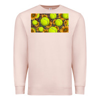 Pale Pink tennis ball with sunflower and racket  licence plato Premium Sweatshirt - BarkalooDesign