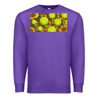 Purple tennis ball with sunflower and racket  licence plato Premium Sweatshirt - BarkalooDesign