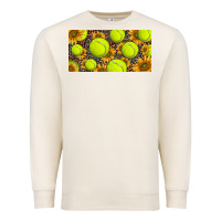 Sandshell tennis ball with sunflower and racket  licence plato Premium Sweatshirt - BarkalooDesign