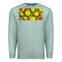 Seafoam tennis ball with sunflower and racket  licence plato Premium Sweatshirt - BarkalooDesign