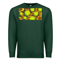 Sports Green tennis ball with sunflower and racket  licence plato Premium Sweatshirt - BarkalooDesign