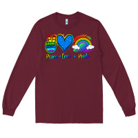 Burgundy Peace Love Pride Long Sleeve Tee - Jasminsmagicworld