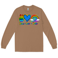 Toasted Coconut Peace Love Pride Long Sleeve Tee - Jasminsmagicworld