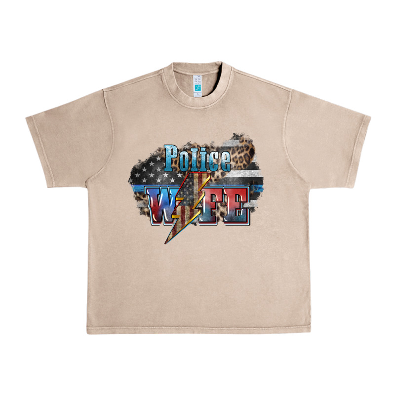 Police Wife Lightning Bolt 4th Of July Urban Heavy Tee by HowdyJamesFarm | Teevron