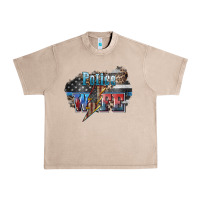 French Oak Police wife lightning bolt 4th of july Urban Heavy Tee - HowdyJamesFarm