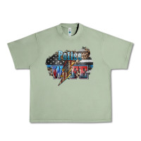 Oil Green Police wife lightning bolt 4th of july Urban Heavy Tee - HowdyJamesFarm