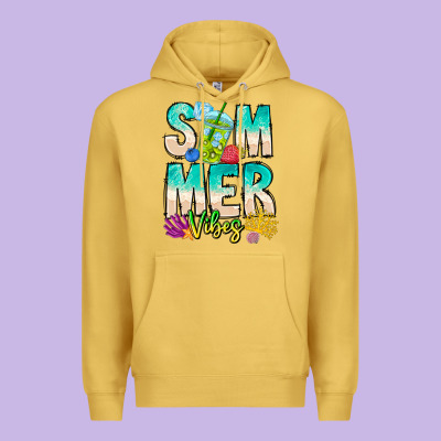 Summer Vibes Premium Hoodie Designed By Cowhidedigitalart