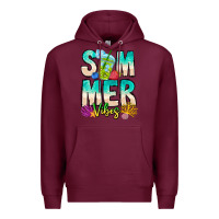 Burgundy Summer Vibes Premium Hoodie - CowhideDigitalArt