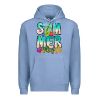Colony Blue Summer Vibes Premium Hoodie - CowhideDigitalArt