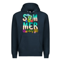 Navy Summer Vibes Premium Hoodie - CowhideDigitalArt