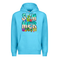 Ocean Blue Summer Vibes Premium Hoodie - CowhideDigitalArt