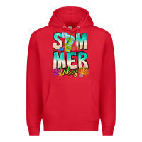Red Summer Vibes Premium Hoodie - CowhideDigitalArt