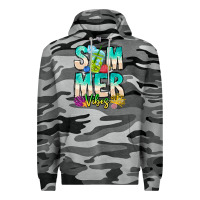 Slate Camo Summer Vibes Premium Hoodie - CowhideDigitalArt