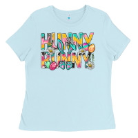 Baby Blue Hunny Bunny Easter Ladies Tee - NancyCooperArtShop
