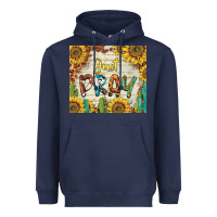 Navy just pray Heavyweight Hoodie - BarkalooDesign