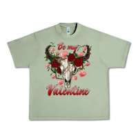 Oil Green be my valentine bull skull Urban Heavy Tee - RanaPortraitStore