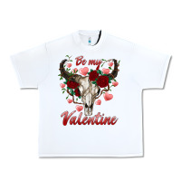 White be my valentine bull skull Urban Heavy Tee - RanaPortraitStore