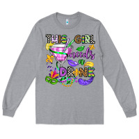 Heather Grey this girl needs a drink Long Sleeve Tee - OliviaCreatesArt