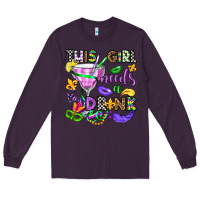 Plum this girl needs a drink Long Sleeve Tee - OliviaCreatesArt