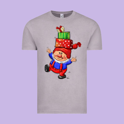 Cute Christmas Gnome Vintage Tee Designed By Cowgirlartshop