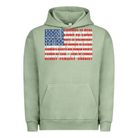 Pigment Oil Green political protest american flag   stand united t shirt Urban Hoodie - longCreatives