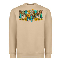 Mushroom Western Charolais Cow Mom Life Heavyweight Sweatshirt - LillyAllenDesigns
